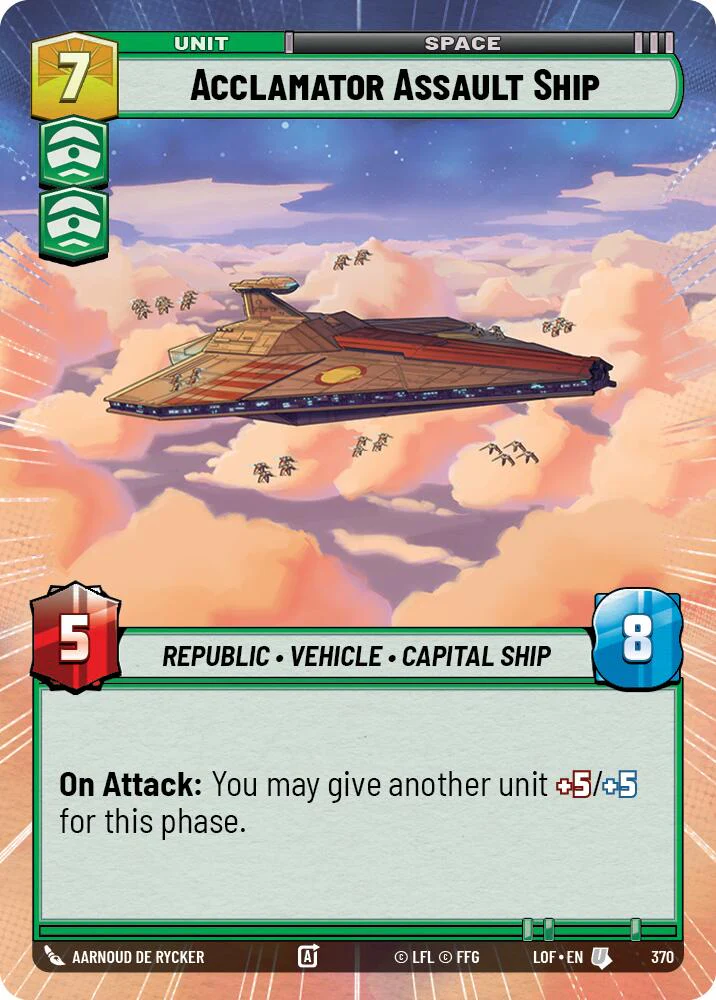 Acclamator Assault Ship (370) (Hyperspace) (370) [Legends of the Force]