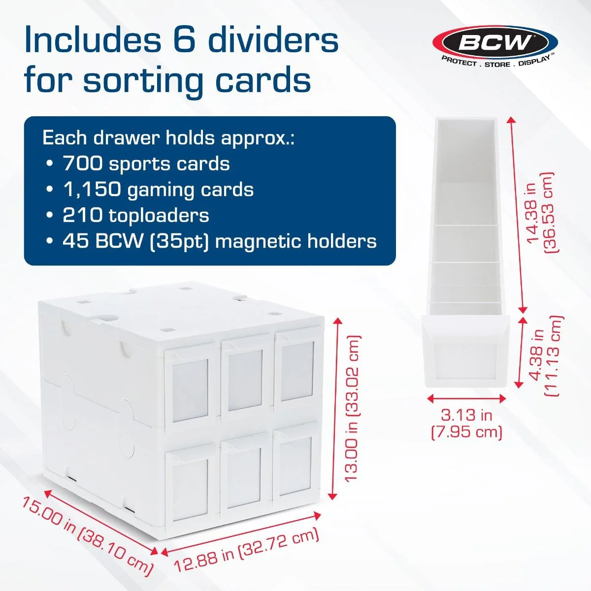 BCW: Card Catalog - 6 Drawers (White) - Image 3