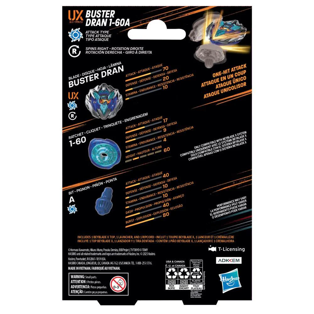 Beyblade UX: Buster Dran 1-60A Beyblade X Starter - Image 3