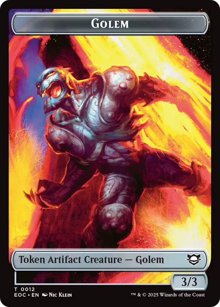 Bird // Golem (0012) Double-Sided Token [Edge of Eternities Commander Tokens] - Image 2