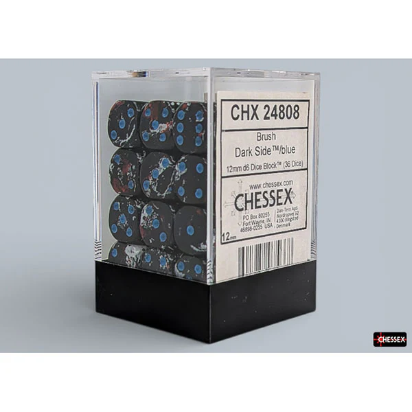 Chessex: Brush Dice - Dark Side 12mm d6 Dice Block (CHX24808)