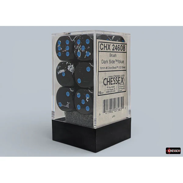 Chessex: Brush Dice - Dark Side 16mm d6 Dice Block (CHX24608)