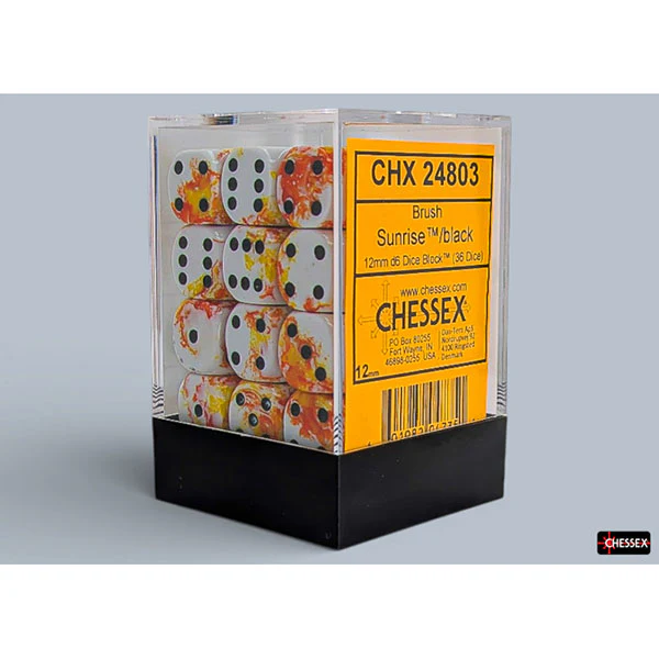 Chessex: Brush Dice - Sunrise 12mm d6 Dice Block (CHX24803)