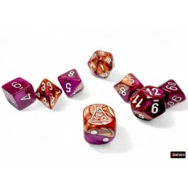 Chessex: Gemini Copper Purple/White 7-Die Set with Bonus Die (CHX 30071) - Image 2