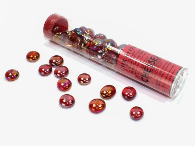 Chessex: Glass Crystal Red Iridized (40) (CHX01174)