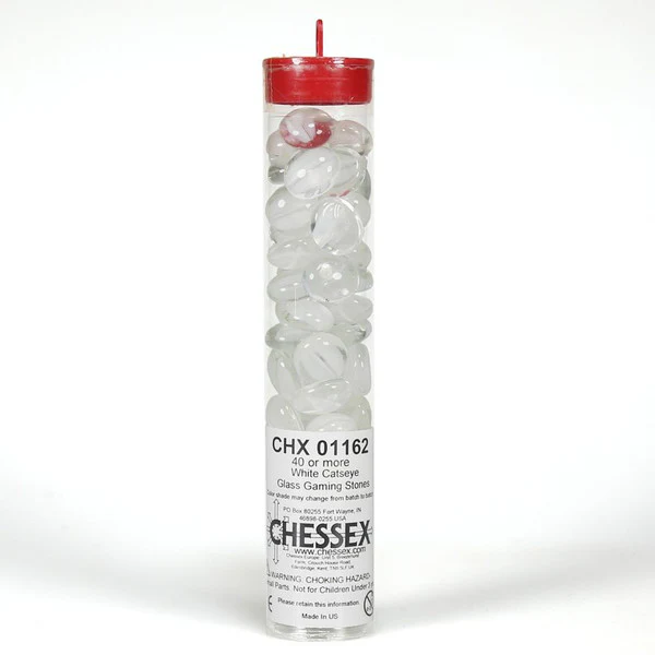 Chessex: Glass Stones White Catseye (40) (CHX 01162)