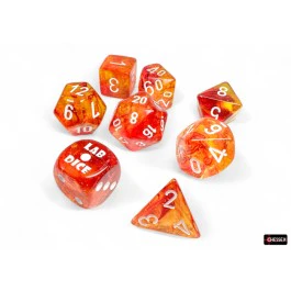 Chessex: Nebula Molten/White 7-Die Set with Bonus Die (CHX 30073) - Image 2