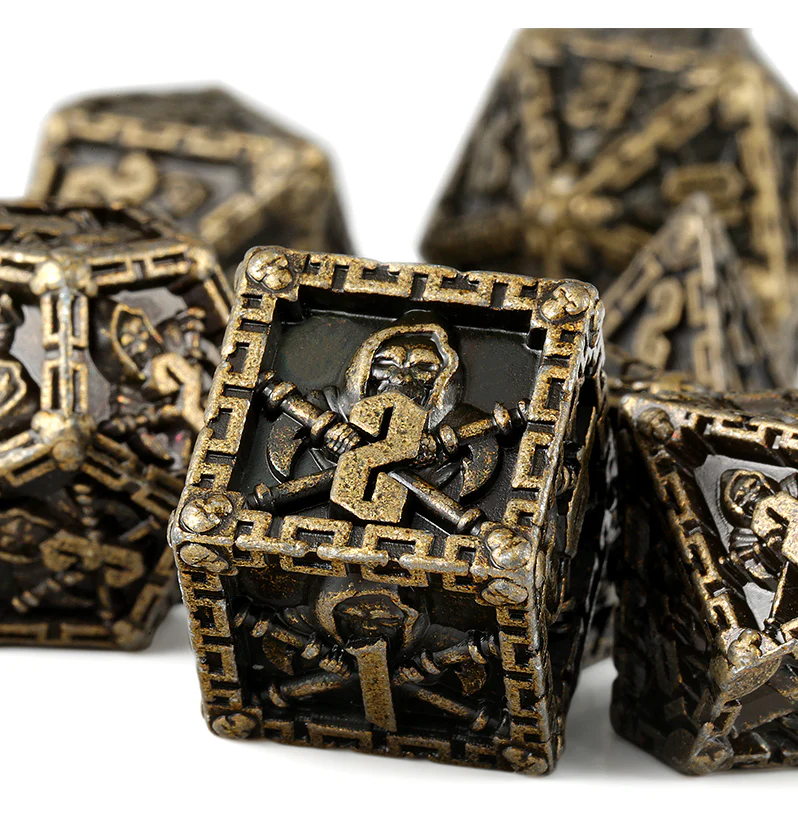 Dice Habit: Metal & Enamel Dice Set (7 pcs) - Reaper Bronze - Image 2