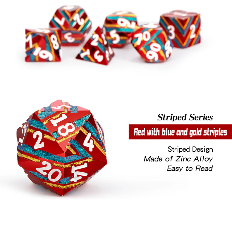 Dice Habit: Stripe Dice Set (7 pc) - Festival - Image 2