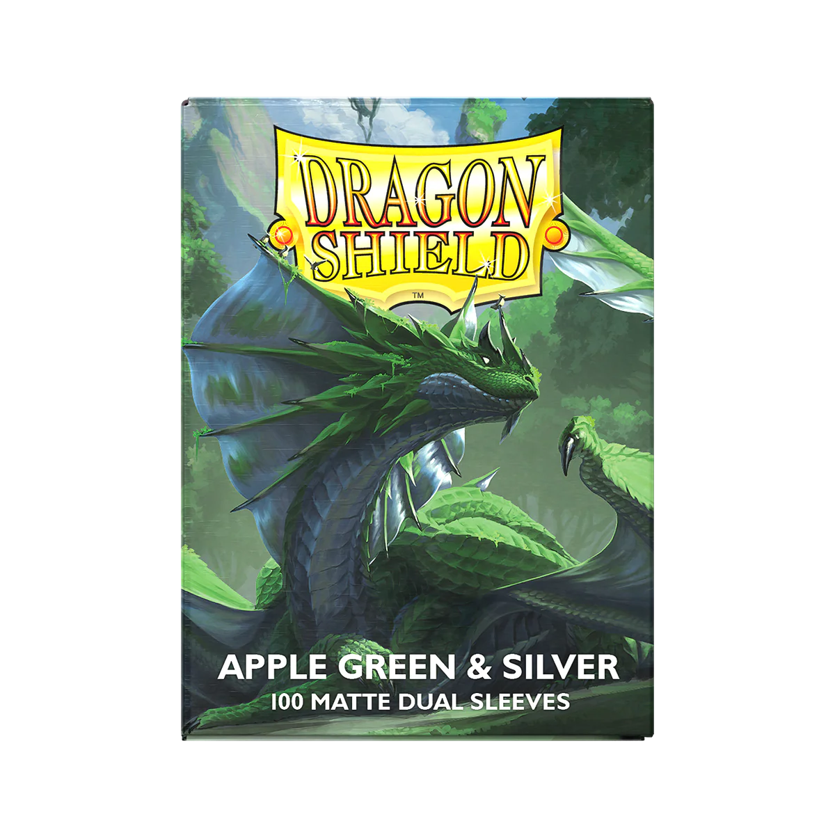 Dragon Shield: Standard 100ct Sleeves - Apple Green & Silver (Dual Matte) - Image 3