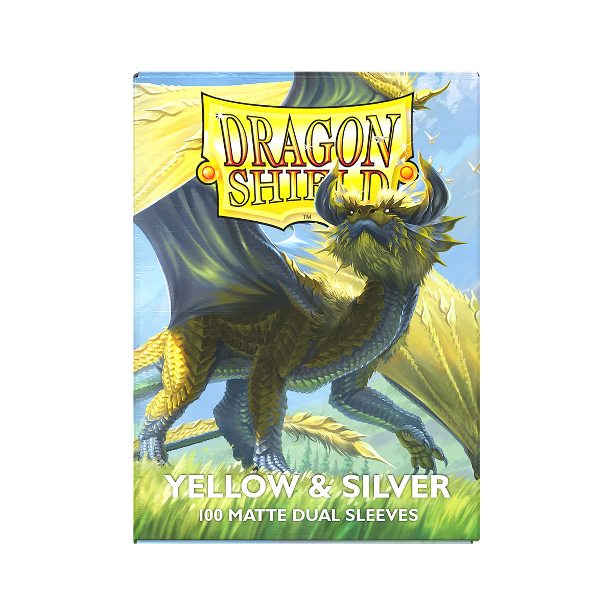 Dragon Shield: Standard 100ct Sleeves - Yellow & Silver (Dual Matte) - Image 4