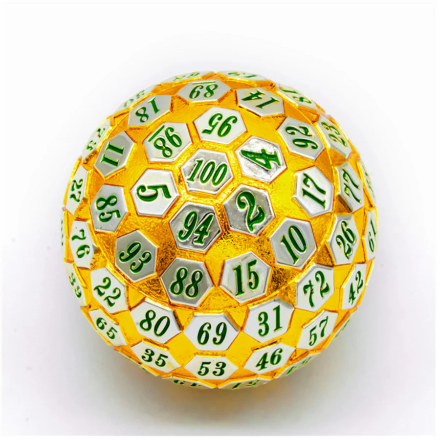 Foam Brain Games: 45mm D100 - Gold & Silver