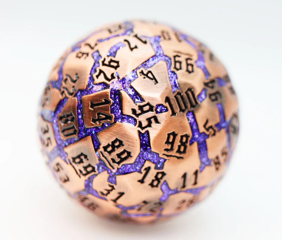 Foam Brain Games: 50 mm Metal D100 - Amethyst Veins