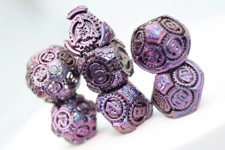 Foam Brain Games: Airship Gears - The Royal Raven - Metal RPG Dice Set - Image 4