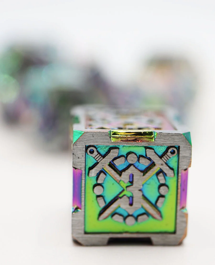 Foam Brain Games: Crossed Swords - Holographic Swords Metal RPG Dice Set - Image 2