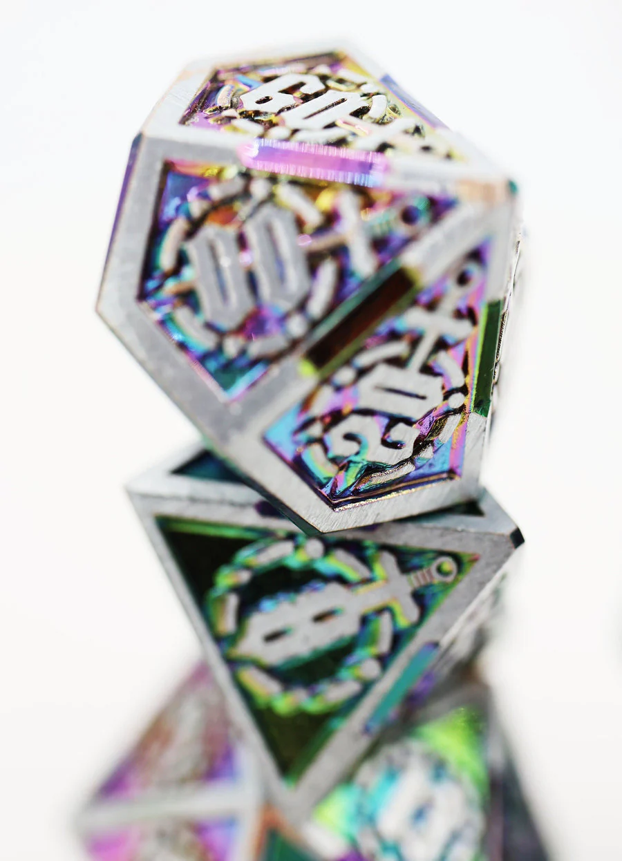 Foam Brain Games: Crossed Swords - Holographic Swords Metal RPG Dice Set - Image 3