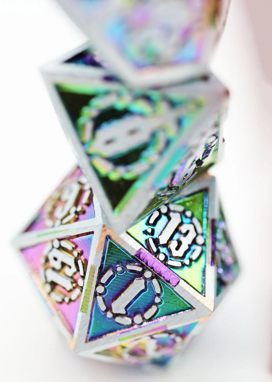 Foam Brain Games: Crossed Swords - Holographic Swords Metal RPG Dice Set - Image 4