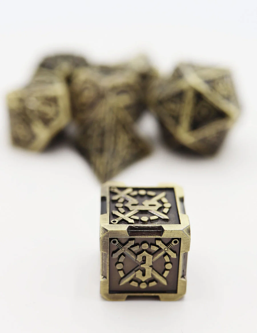 Foam Brain Games: Crossed Swords - Timeworn Swords Metal RPG Dice Set - Image 2