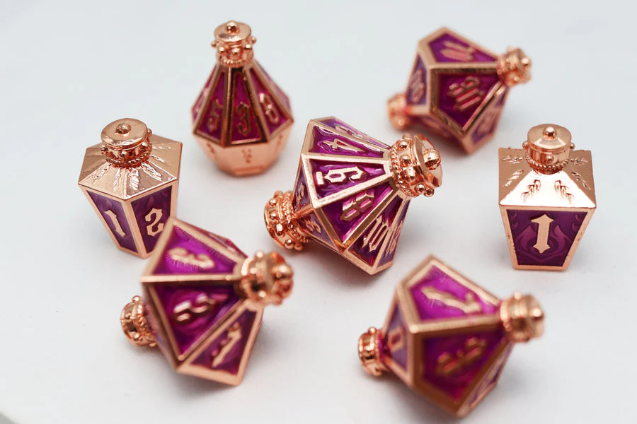 Foam Brain Games: Moonlit Lantern Coppered Voidfire - Metal Dice Set