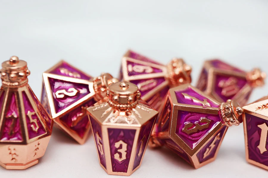 Foam Brain Games: Moonlit Lantern Coppered Voidfire - Metal Dice Set - Image 3