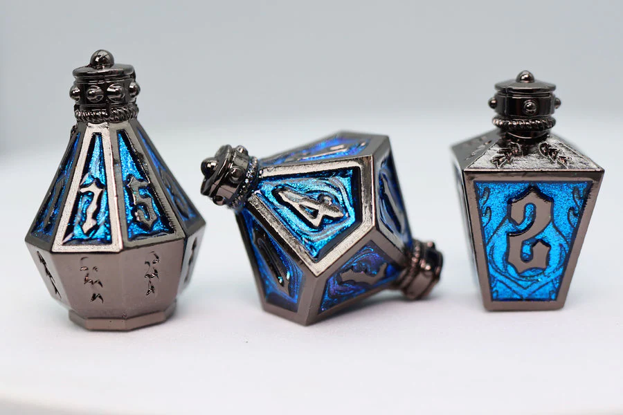 Foam Brain Games: Moonlit Lantern Midnight Frostfire - Metal Dice Set - Image 3