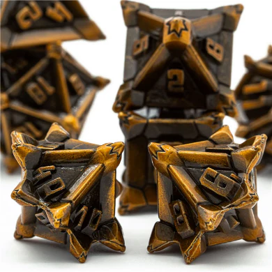 Foam Brain Games: Warrior's Flail Golden - Metal RPG Dice Set - Image 2