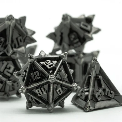 Foam Brain Games: Warrior's Flail: Silver - Metal RPG Dice Set - Image 3