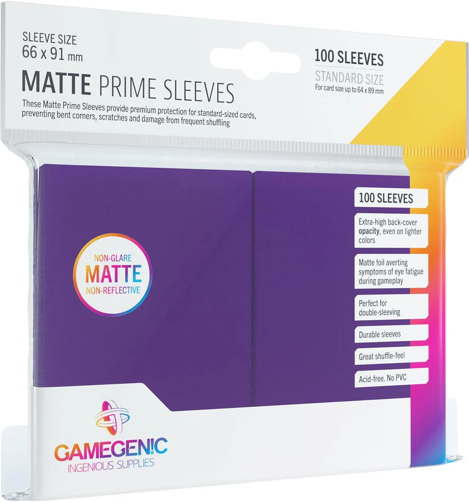Gamegenic: MATTE Prime Sleeves Standard Size - Purple (66 x 91mm)