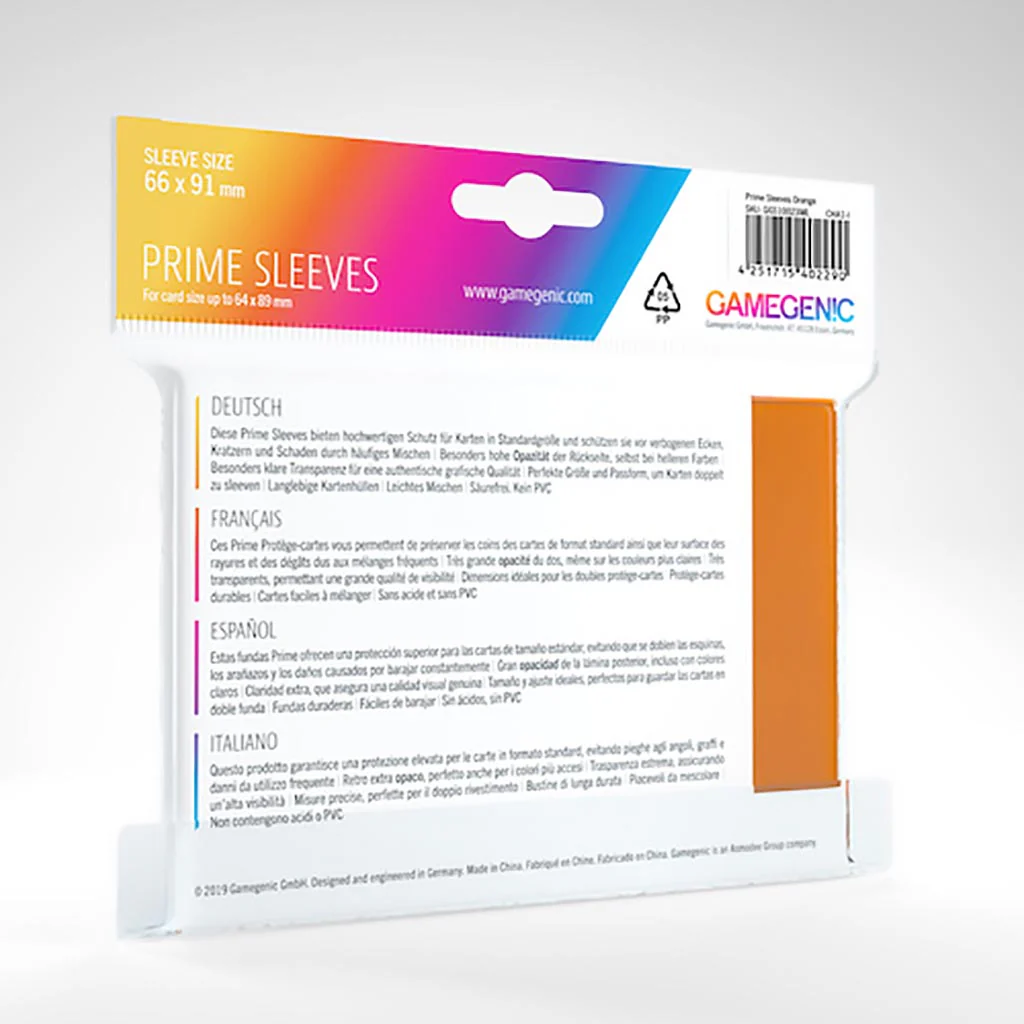 Gamegenic: Prime Sleeves Standard Size - Orange (66 x 91mm) - Image 2