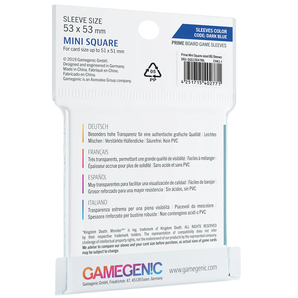 Gamegenic: Prime Board Game Sleeves - Mini Square (53 x 53mm) - Image 2