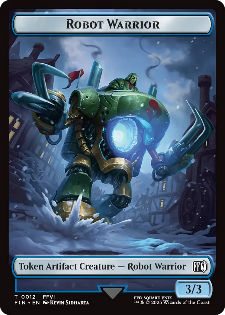 Hero (0007) // Robot Warrior (0012) Double-Sided Token [FINAL FANTASY Tokens] - Image 2