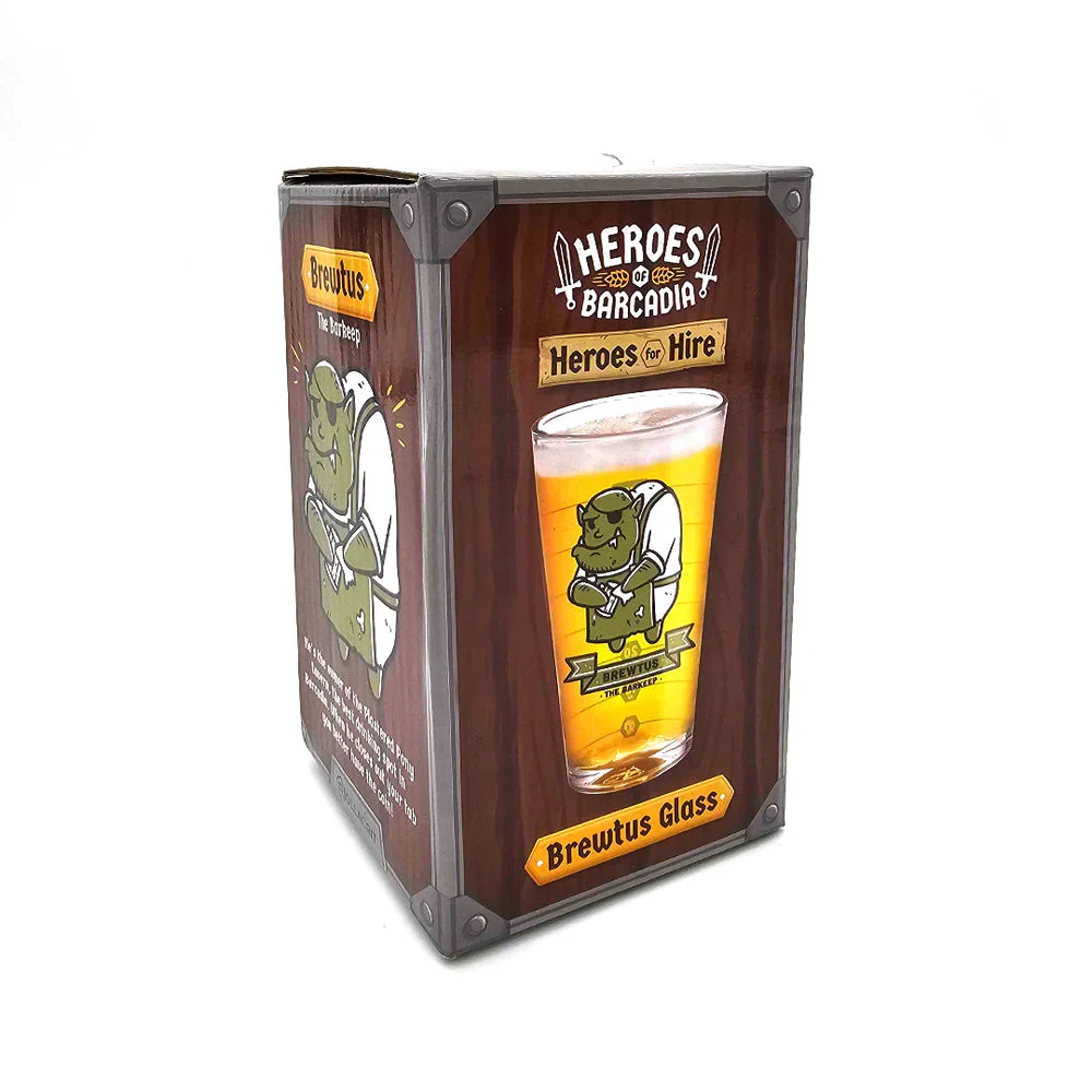 Heroes of Barcadia: Heroes for Hire - Brewtus the Barkeep Pint Glass - Image 2