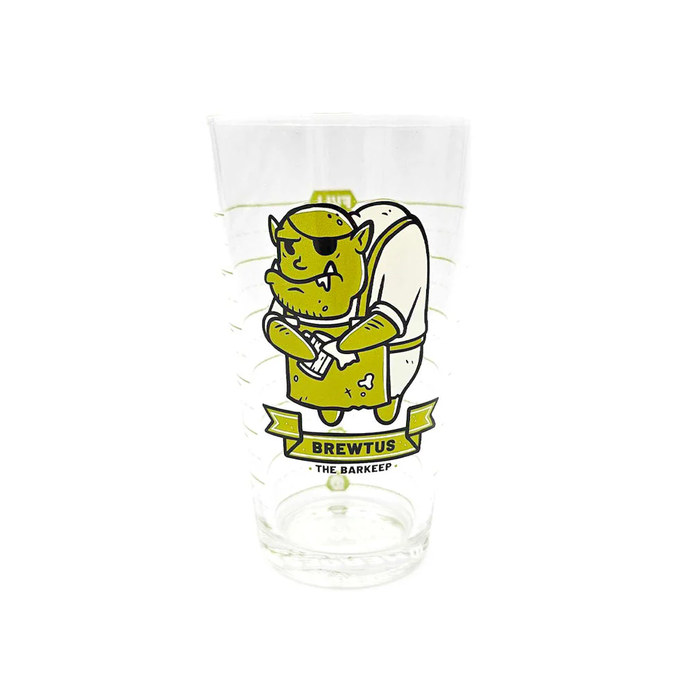 Heroes of Barcadia: Heroes for Hire - Brewtus the Barkeep Pint Glass - Image 3