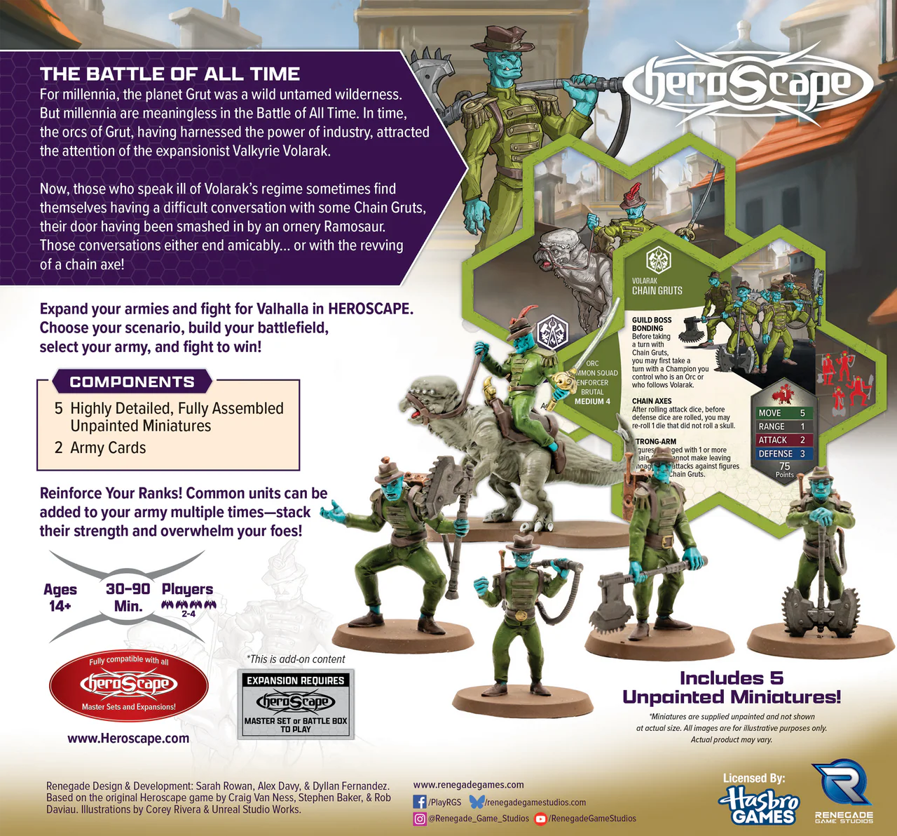 Heroscape: Army Expansion - Chain Gruts and Ramosaur Rider - Image 2