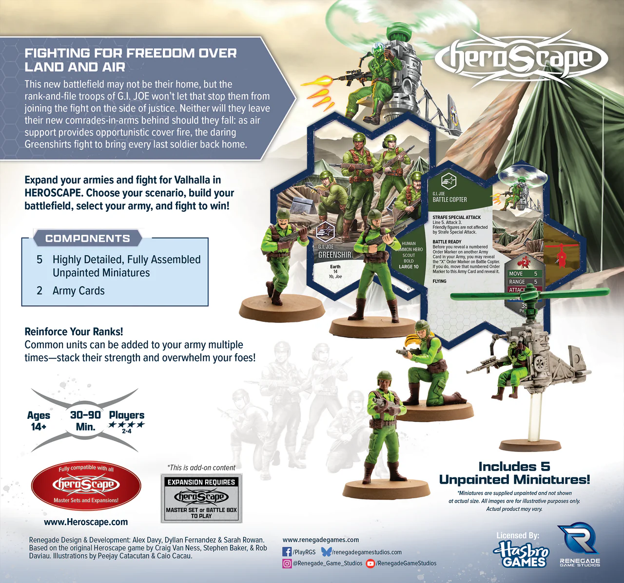 Heroscape: Army Expansion - GI Joe Greenshirts and Battle Copter - Image 2