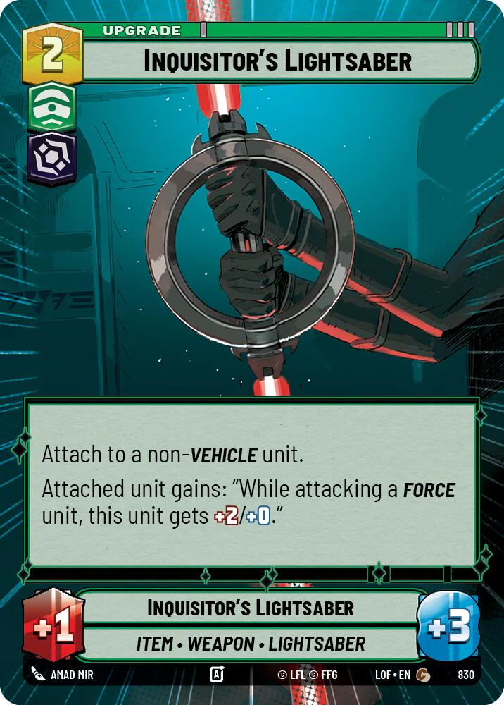 Inquisitor's Lightsaber (830) (Hyperspace Foil) (830) [Legends of the Force]