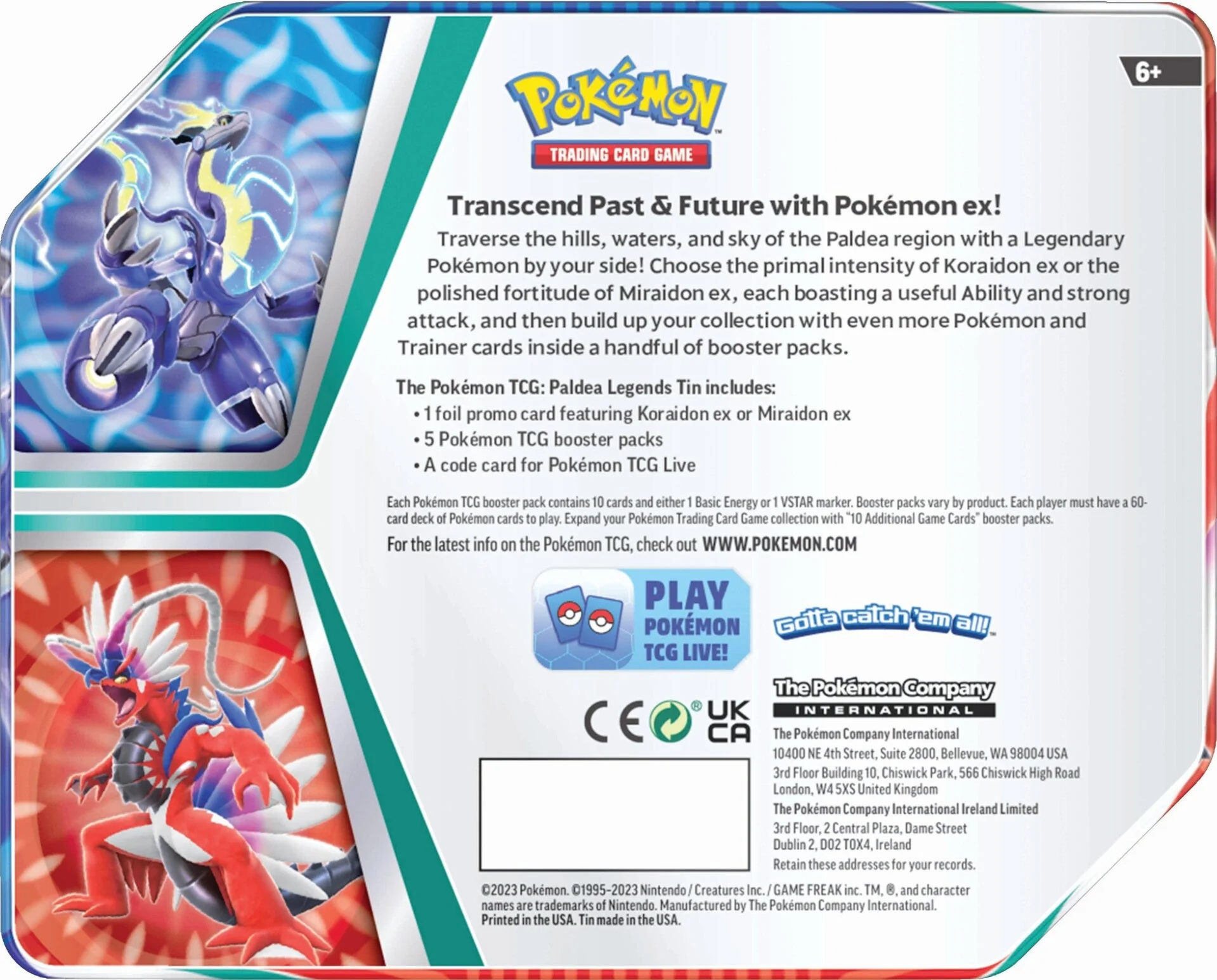 Paldea Legends Tins (Koraidon ex) - Image 2