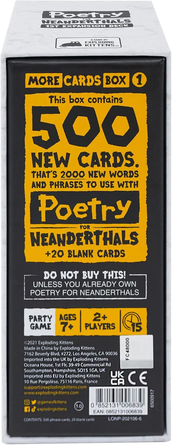 Poetry for Neanderthals: More Cards Box 1 Expansion - Image 3