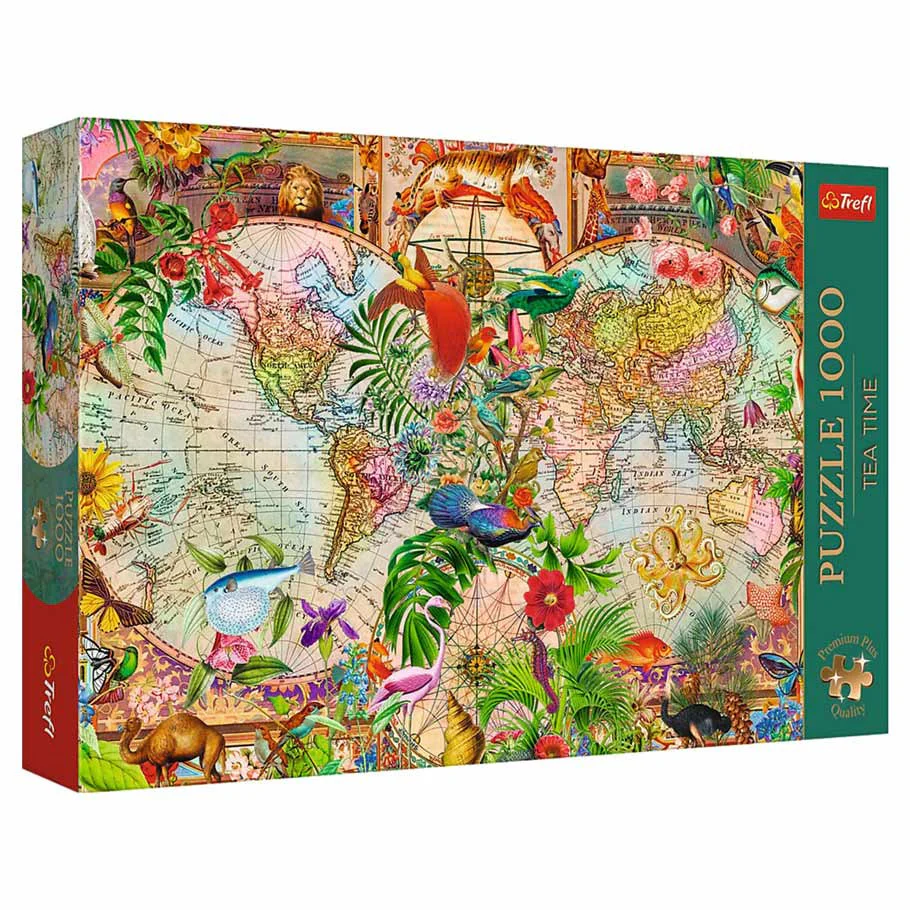 Puzzle: Tea Time - Antique Map (1000pc)