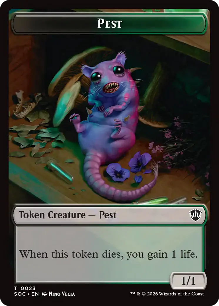 Saproling // Pest (0023) Double-Sided Token [Secrets of Strixhaven Commander Tokens] - Image 2