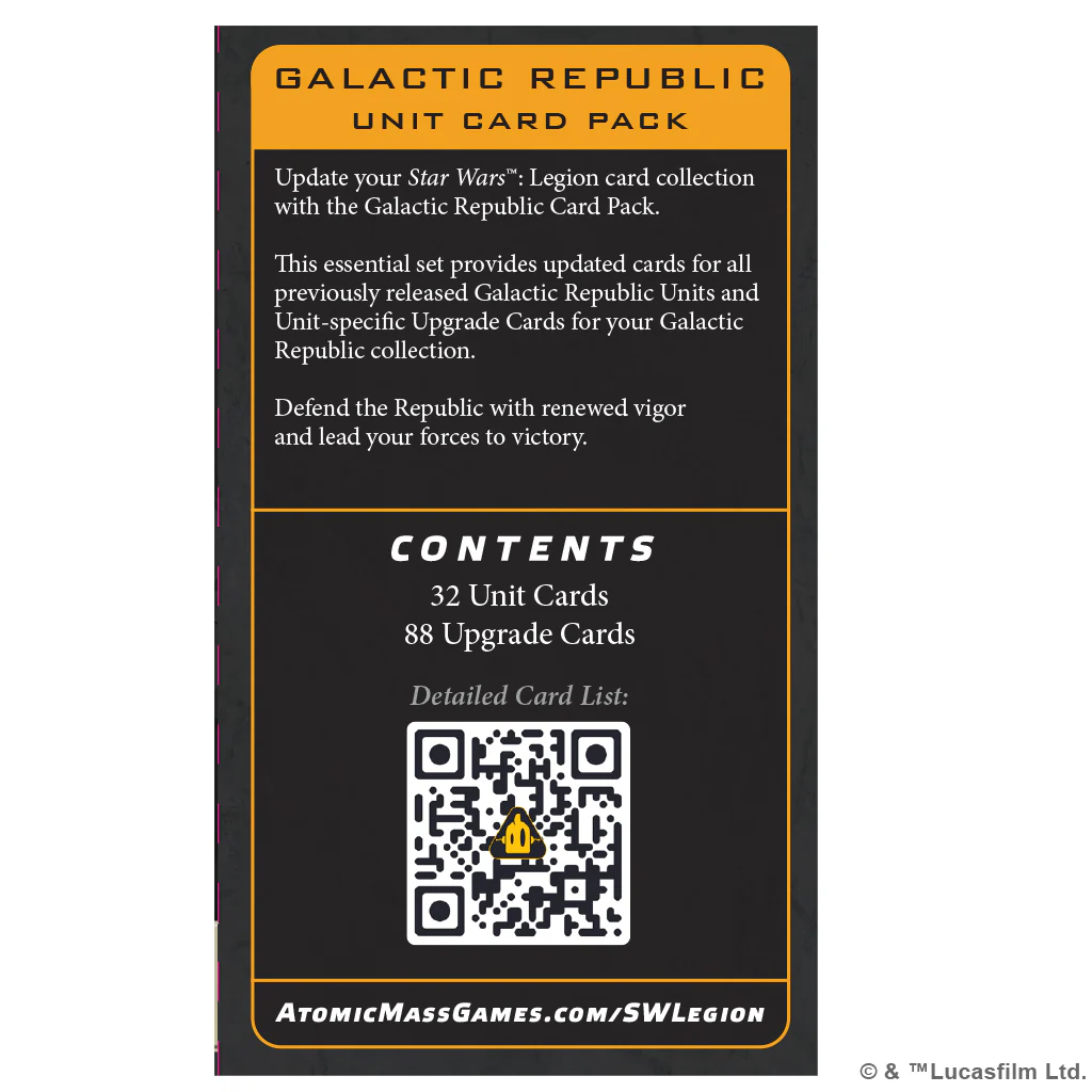 Star Wars: Legion - Galactic Republic Unit Card Pack - Image 2