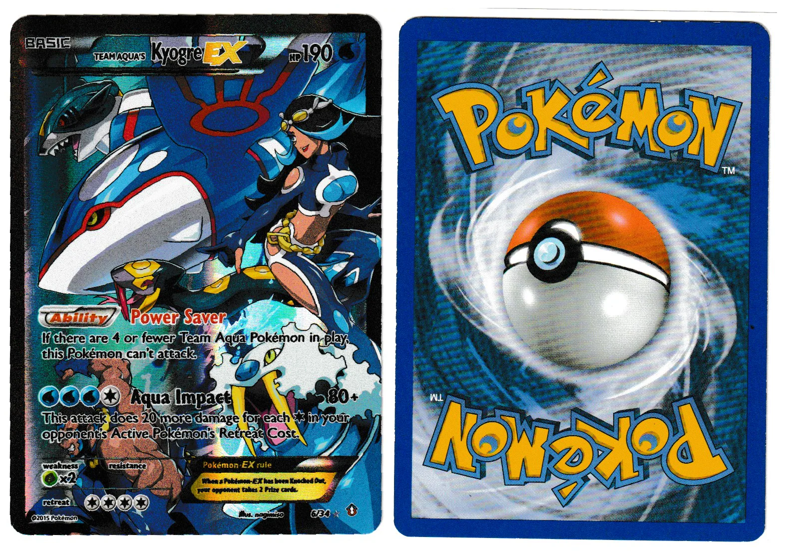 Team Aqua's Kyogre EX (6/34) [XY: Double Crisis] (Actual Scans) (KYX001)
