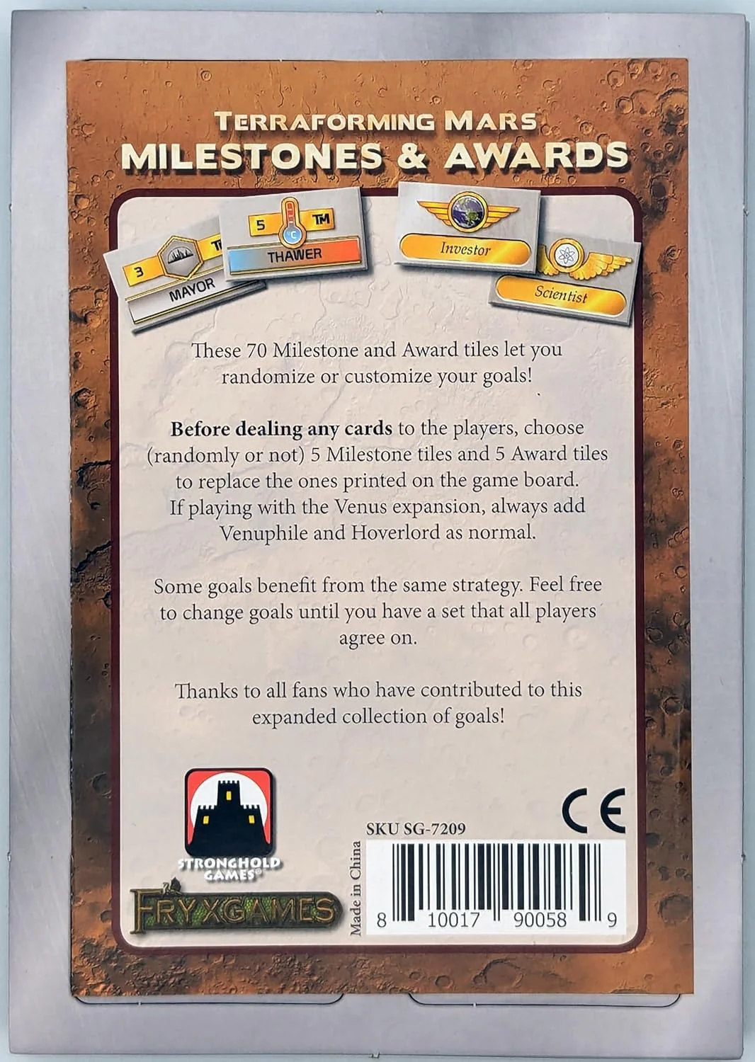 Terraforming Mars: Milestones & Awards Expansion