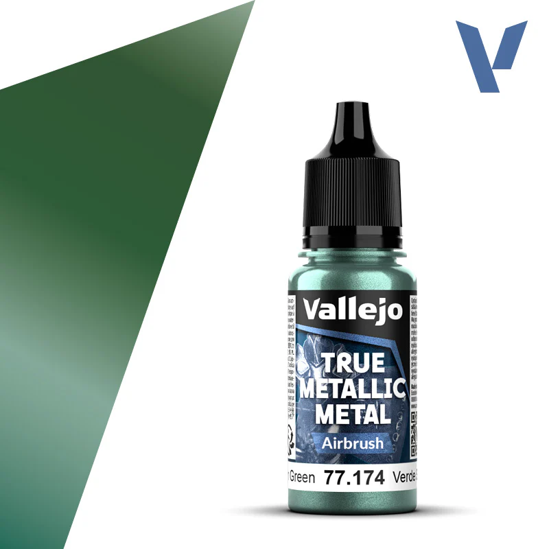 Vallejo True Metallic Metal: Airbrush - Dusken Green (18 ml)