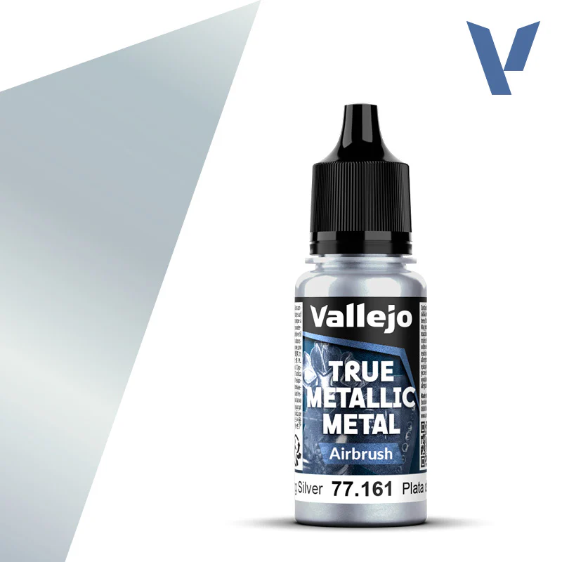 Vallejo True Metallic Metal: Airbrush - Sterling Silver (18 ml)