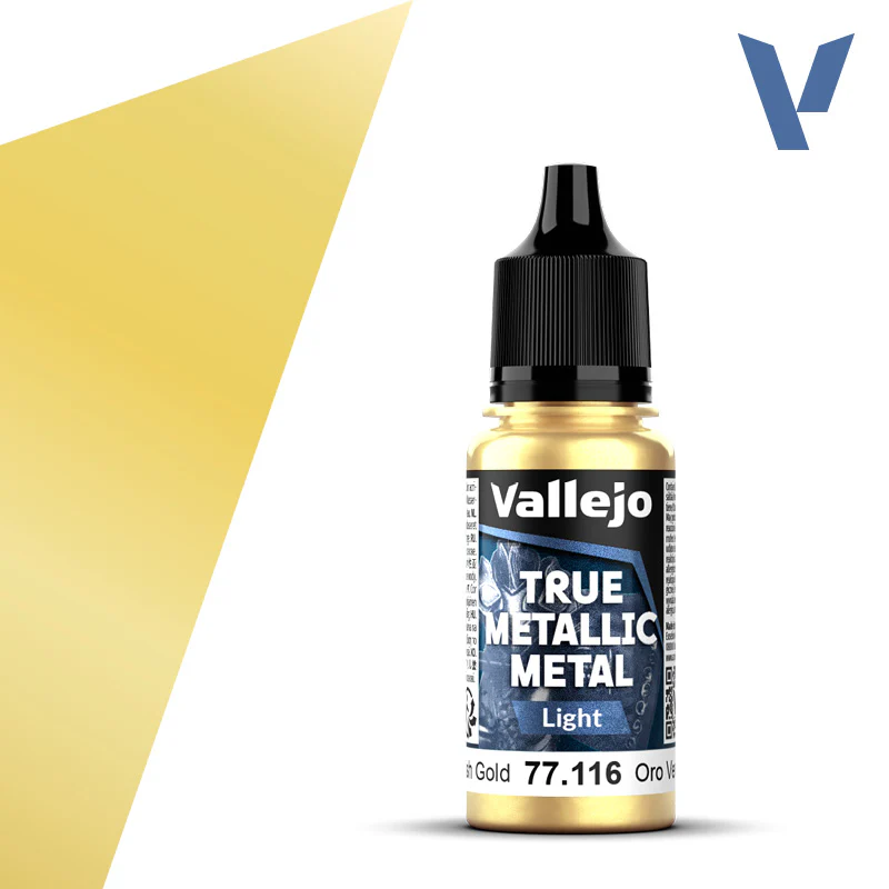 Vallejo True Metallic Metal: Light - Greenish Gold (18 ml)