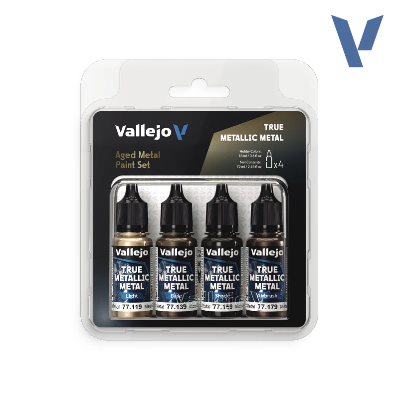 Valleo True Metallic Metal Set: Aged Metal (4 Color Set) (18 ml)