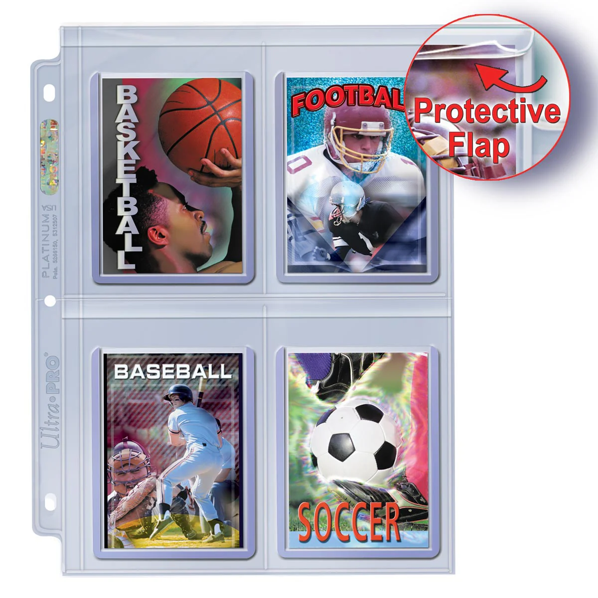 Ultra PRO: Platinum Hologram 4-Pocket Secure Pages - 3-Holes (for Toploaders - 100-Pack) - Image 2