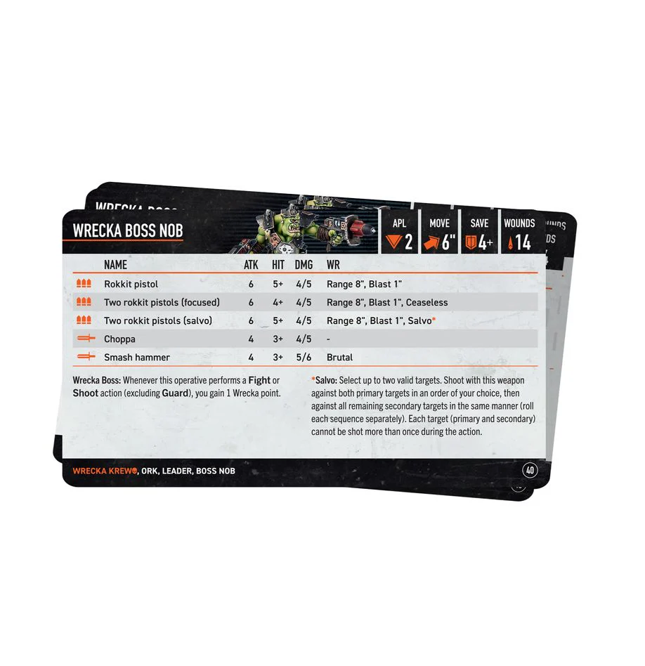 Warhammer 40K: Kill Team - Wrecka Krew - Datacards
